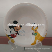 Chapa grossa de porcelana com mickey decalque